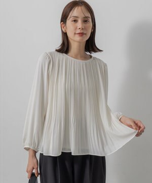  【WEB限定】ジョーゼットシフォンプリーツ ブラウス