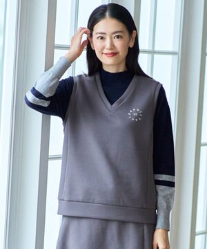  【WOMEN/EC限定】ワンポイント ジャージー ベスト ロングシーズン使える 温度調節に最適