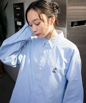  【ユニセックス着用ITEM/MLサイズ展開】オックスフォードワンポイントシャツ（LS）