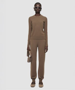  【洗える】ライトピュアカシミヤジョガーパンツ