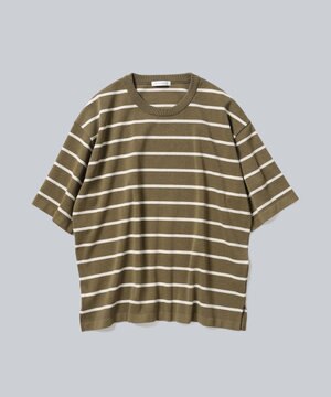  【UNISEX】PAPER YARN BORDER KINT PULLOVER T-シャツ