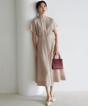  【洗える・ドライタッチ】シアーボイルフロントタック ワンピース