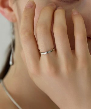  〈金属アレルギー対応〉リフレクトスリムリング　シルバー　ステンレス