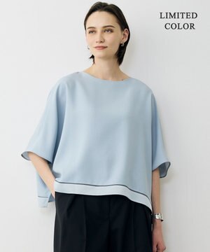  【先行予約・WEB限定カラーあり】 FluidBackSatin クロップドブラウス