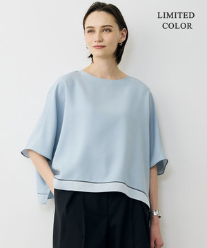 【WEB限定カラーあり】 FluidBackSatin クロップドブラウス