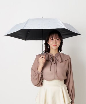  【一級遮光/晴雨兼用】LANVIN en Bleu (ランバン オン ブルー) 折りたたみ日傘 ラインドローイング 遮光 遮熱 UV