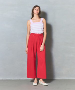  リネンタッチタックパンツ