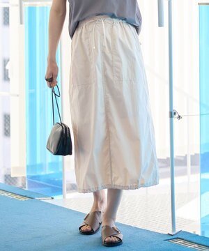  【ウエストゴム】撥水ナイロンベイカースカート