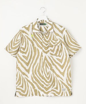  【雑誌掲載 / 高通気 / 軽撥水 / 軽量のDotAir 使用】【MEN】ゼブラ柄開襟シャツ