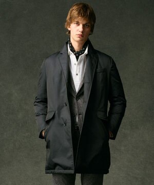  【軽量/ダウンの吹き出しを防ぐキルトレス】ADSインターレース ダウンコート