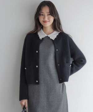  【加藤ローサさん着用】フラッフィーファーニット ジャケット