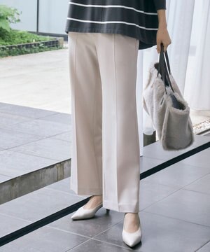  【WEB限定カラーあり・撥水加工・洗える】TRギャバストレート パンツ