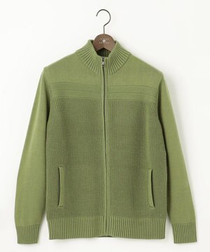  【洗える】コットンバルキーニットブルゾン