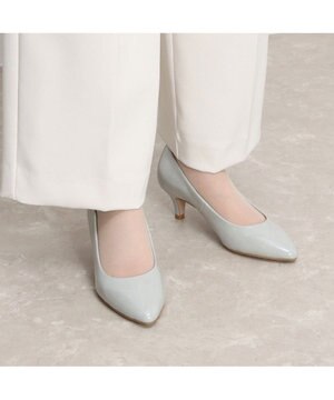  <carino>【レイン対応】エナメルプレーンパンプス