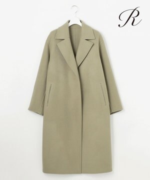  【R(アール)】ウールメルトンリバー ロング ラップコート