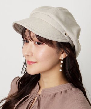  【日本製/洗える/サイズ調整】フルラ (FURLA) ロゴチャーム付 キャスケット