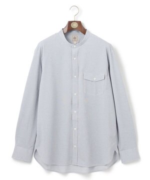  【KING SIZE】ピンチェックジャージ バンドカラーシャツ