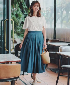  【おのののかさん着用】ランダムタックロングスカート