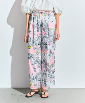  リゾートプリントイージーパンツ