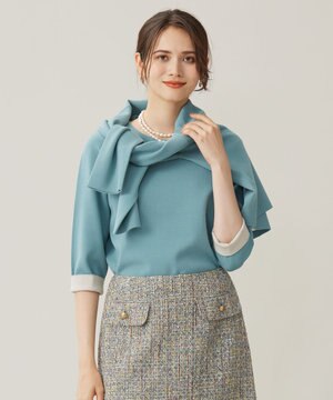  【アンサンブル対応・洗える】レーヨンストレッチ カーディガン