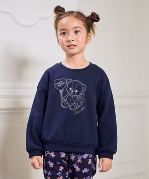 アニマル刺繍 裏シャギー トレーナー