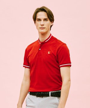 【MEN】変形衿 半袖 ポロシャツ