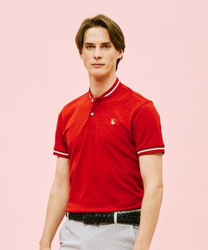 【MEN】変形衿 半袖 ポロシャツ