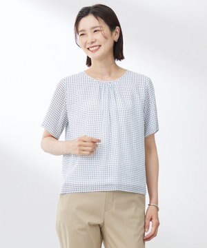  【洗える】スクエアープリント カットソー