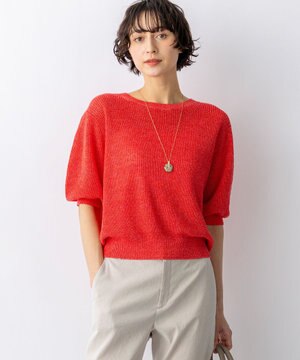  ピュアリネン パフスリーブ ニット