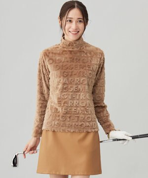  【WOMEN】フェイクファーロゴモックネック