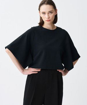 ダブルフェイスジャージー ハンカチスリーブトップス