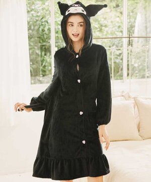  【SALE】温活にもぴったり！クロミ着ぐるみワンピース 【northerly】【サンリオキャラクターズ×San-ai Resortコラボ】