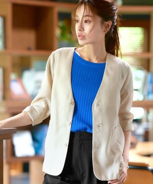 シアーカラーレスジャケット