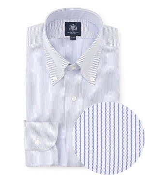  【PREMIUM PLEATS / 形態安定】マイクロストライプ ドレスシャツ / B.D.