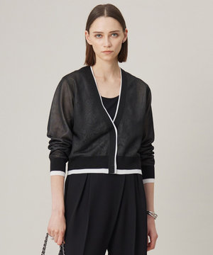 【洗える】 シアーレイヤードカーディガン