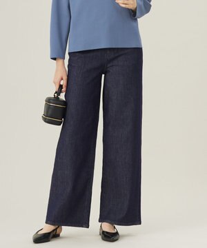  【19号サイズまで展開・洗える】ウスカルデニム ワイドパンツ