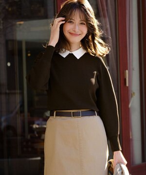  【WEB&一部店舗限定】バイカラーデザイン 2WAY ニット