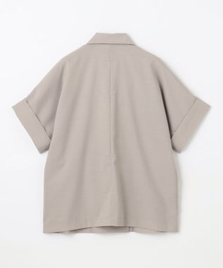 ANY 【洗濯機可/セットアップ可/UVケア/速乾/イージーケア】サラサラテックリネン半袖テーラードジャケット グレージュ