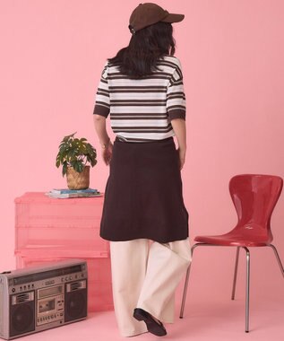 AMERICAN HOLIC 【PENNEY'S】レトロボーダー半袖ニット Ivory