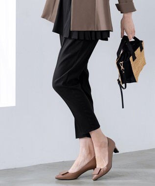 Tiaclasse 【洗える】ドロストテーパードパンツ ブラック