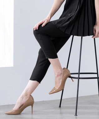 Tiaclasse 【洗える】ドロストテーパードパンツ ブラック