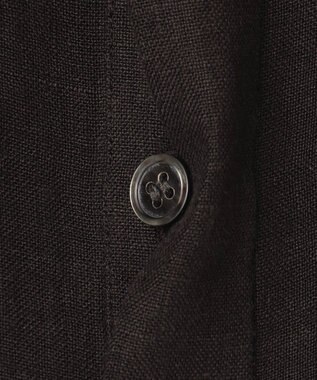 23区 S 【洗える】LIBECOリネン タック デザイン シャツ ダークブラウン系