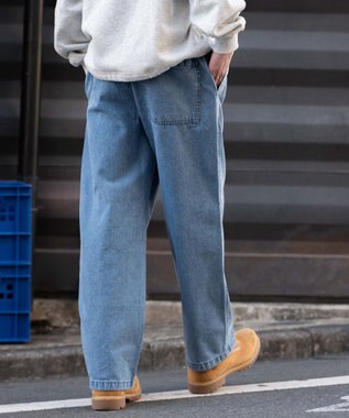 WEGO 【ユニセックス着用ITEM/ウエストゴム】ユルフィットデニムイージーパンツ デニム淡色