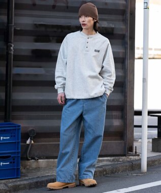 WEGO 【ユニセックス着用ITEM/ウエストゴム】ユルフィットデニムイージーパンツ デニム淡色