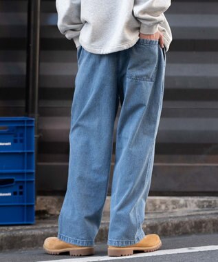 WEGO 【ユニセックス着用ITEM/ウエストゴム】ユルフィットデニムイージーパンツ デニム淡色