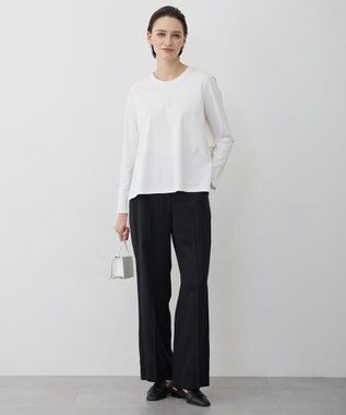 ICB L シフォンプリーツコンビ カットソー オフホワイト