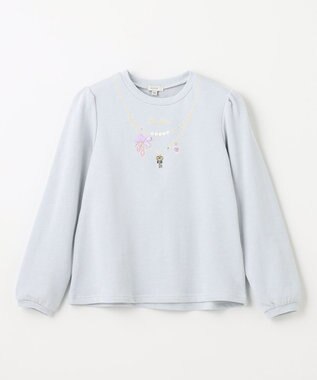 ANY KIDS 【らくっトレーナー】裏毛 ネックレス トレーナー サックスブルー