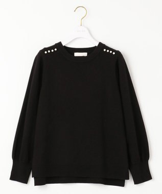 ANY SIS 【Oggi1月号掲載】ショルダーパール調 ニット ブラック