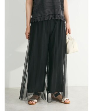 Green Parks ・ＥＬＥＮＣＡＲＥ　ＤＵＥ　チュールギャザーパンツ Black