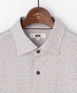 JOSEPH ABBOUD 【綿100％・ジャージー素材・ストレッチ】コンパクトジャージープリントシャツ オレンジ系5